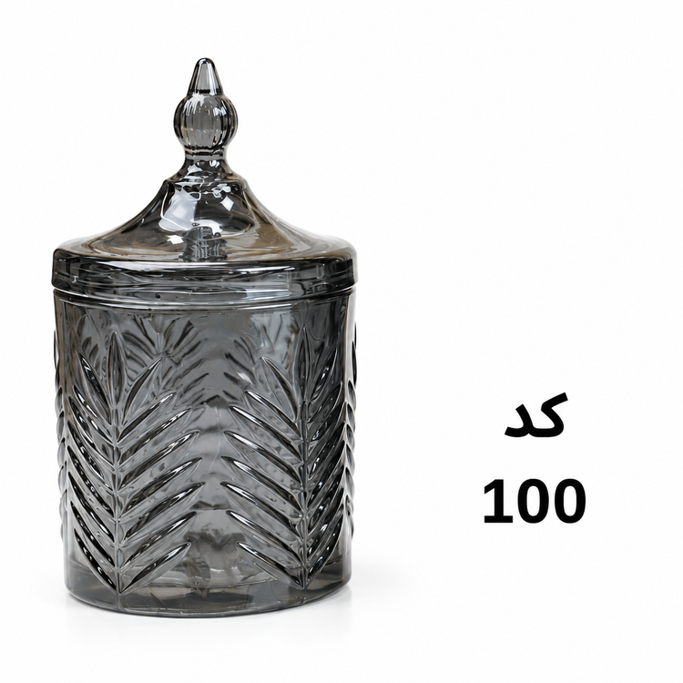 بانکه شیشهای دربدار شیاردار (شکلات خوری)
