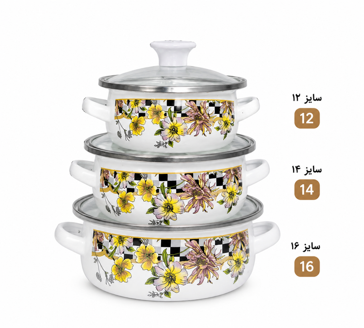 سرویس قابلمه لعابی گلدار