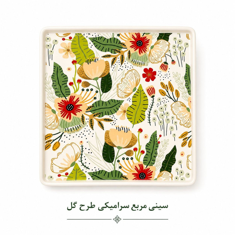سرویس پذیرایی سرامیکی طرح گل (۷ پارچه)