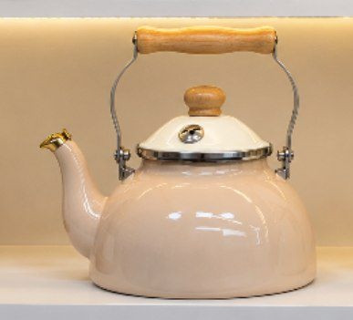 کتری لعابی سوت زن ۲.۵ لیتری دسته چوبی مدل کلاسیک
