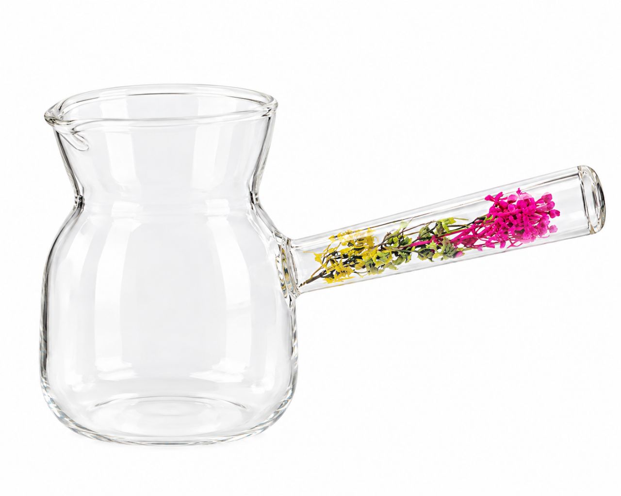 شیرجوش پیرکس طرح گل مدل Coffee Pot